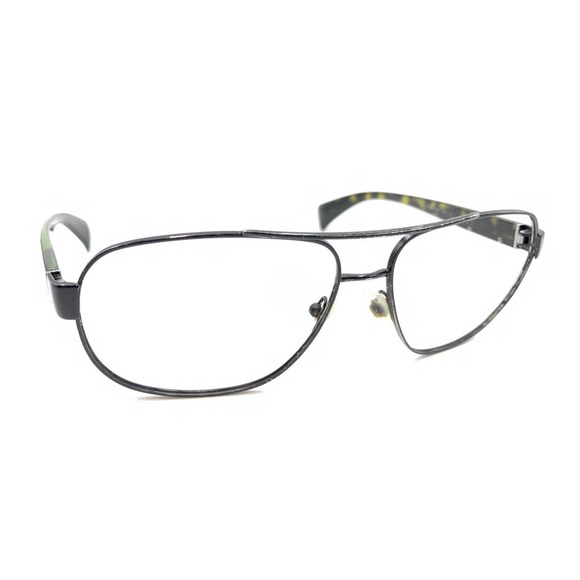 Prada SPR 52P 1BO-3O1 Black Green Aviator Sunglasses Frames 61-15 140 Italy - Picture 1 of 12